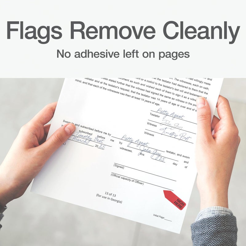 Redi-Tag Sign Here Printed Arrow Dispenser Flags, 120 Flags per Dispenser, 1-7/8 x 9/16 Inches, Red (81024) - Image 4